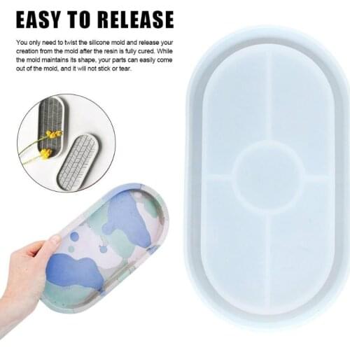DIY Oval Mold Ashtray Mold Coaster Flexible Silicone Tray Mold Polygon Epoxy Resin Casting Molds Plaster Mold DIY Craft Tool