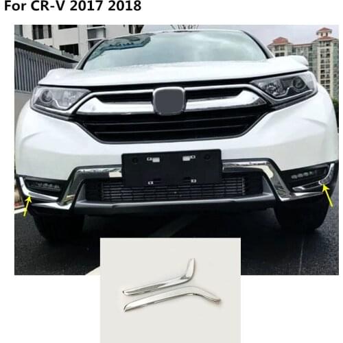 Car body head front fog eyebrows/trim light lamp frame stick accessories cover 2pcs For Honda CRV CR-V 2017 2018