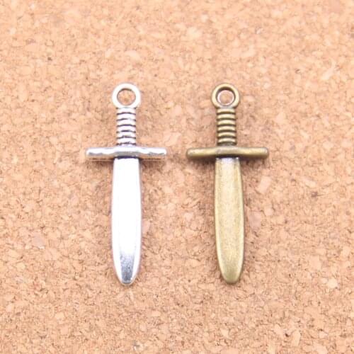 14pcs Charms dagger 30x12x4mm Antique Pendants,Vintage Tibetan Silver Jewelry,DIY for bracelet necklace