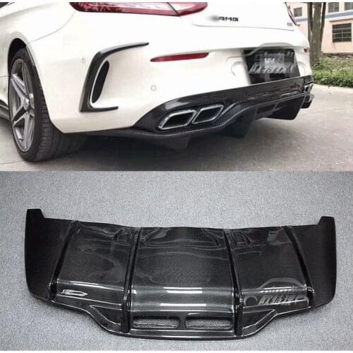 Carbon Fiber Rear Bumper Diffuser Spoiler for Benz W205 C63 2 DOOR AMG 2015 UP ( ONLY FIT C63 C180 2door)