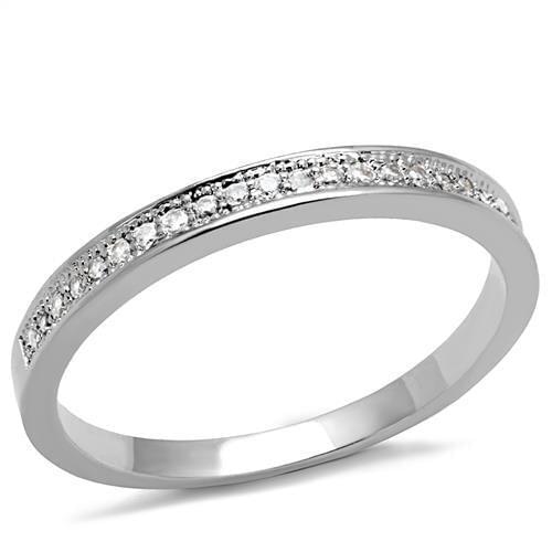 Rhodium Brass Ring with AAA Grade CZ in Clear