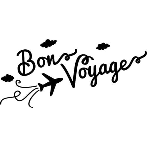 Family Wall Decal Quotes Bon Voyage Vinyl Wall Stickers For Kids Room Art Wall Stickers Vinyl Decals Mural Removable DK-135