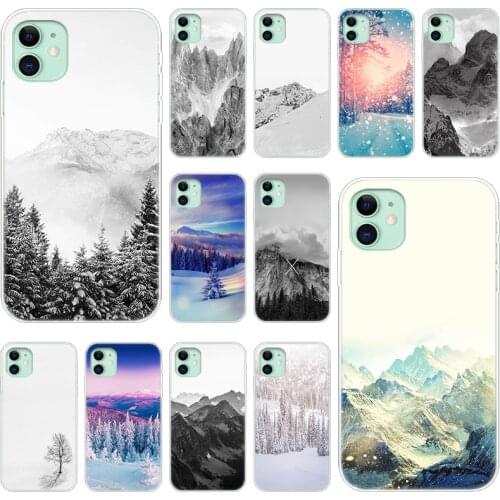 Black And White Mountain Silicone Phone Case for Apple iPhone 12 Mini 11 Pro XS Max X XR 6 6S 7 8 Plus 5 5S SE 2020 Soft Cover