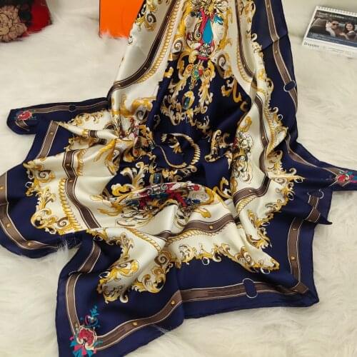 [SLKSCF] 90X90CM Elegant Square 100% silk scarf shawl real silk scarves capes muslim hijab
