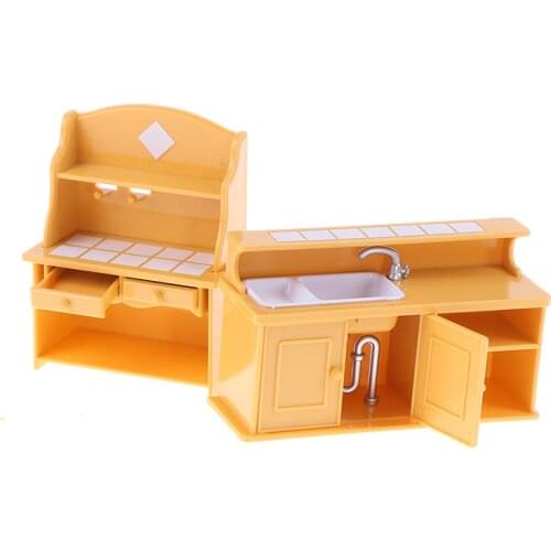 Dishwashing Storage Table Plastic Kitchen Furniture Dolls House Accessories 1:12 Simulaiton Furniture Toys
