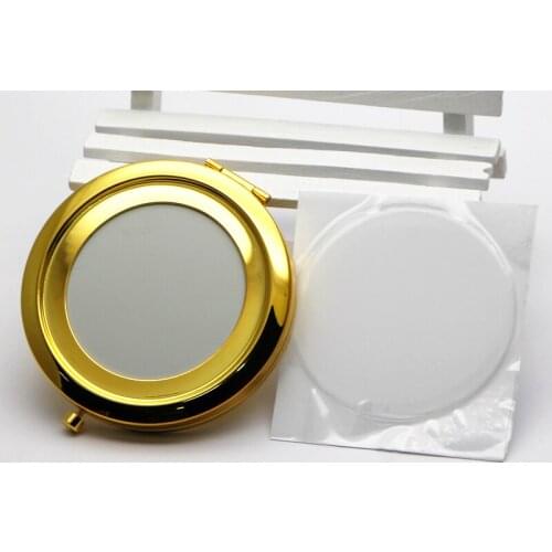 Mirror Compact Blank Gold Compact Mirror DIY Metal Pocket Mirror DIY set #18410-2