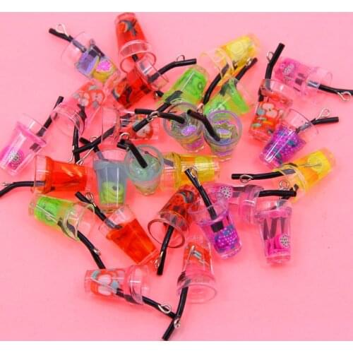 10pcs mini 1:12 ratio fruit lemon simulation drink cup for DIY earrings necklace pendant making accessories