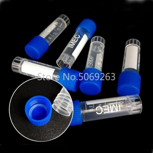 1000pcs 1.8ml Graduated Lab Plastic Freezing Tube Cryo Preservative Tube Sample Cryovial with Cover Vials with Caps