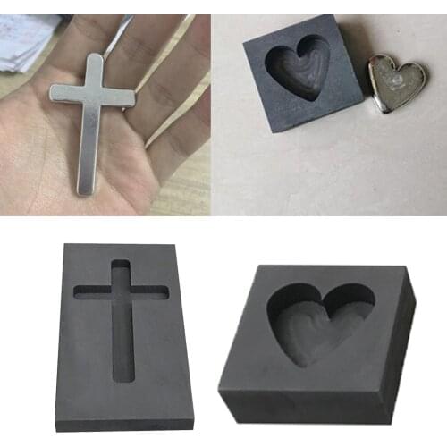 2Pcs Graphite Casting Ingot Mould Mold for Gold Silver for Copper Brass Zinc
