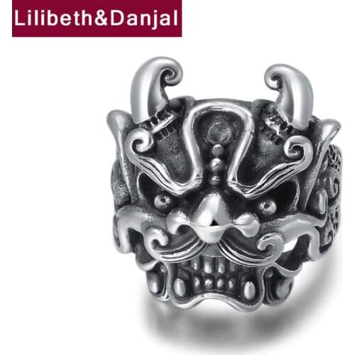 2019 Custom Initial Adjustable Ring 100% Real 925 Sterling Silver jewelry Men Classic Ethnic lion LOVE Ring wedding band R127