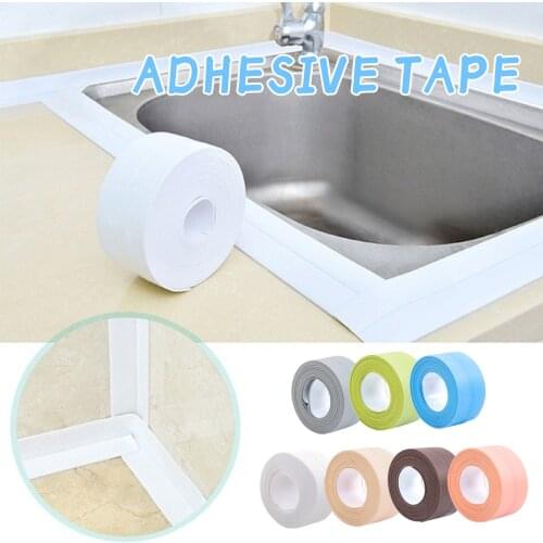 2021 Bathroom Shower Sink Bath Sealing Strip Tape White PVC Self Adhesive Waterproof Wall Sticker For Bathroom Kitchen