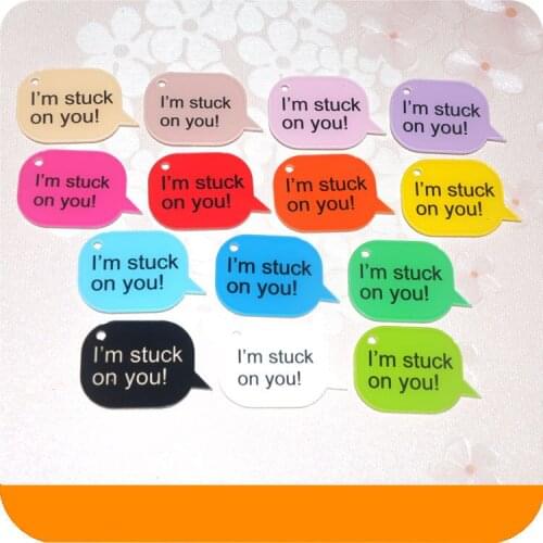 4pcs I m stuck on you DIY acrylic tiles key chain Earrings Material Charms DIY Material