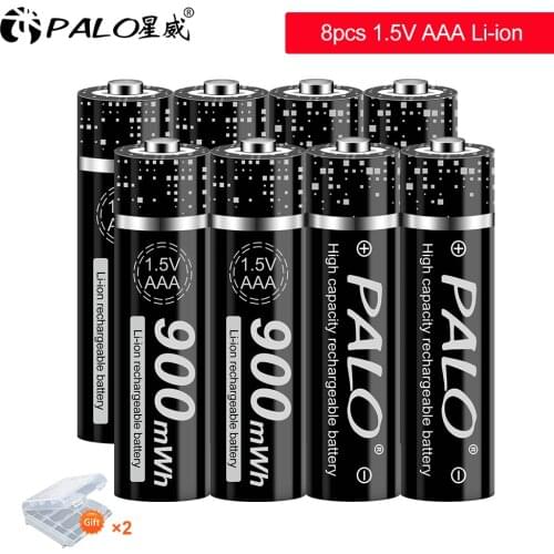 PALO 1.5V aaa rechargeable battery li-ion lithium rechargeable battery aaa 1.5v 900mWh for remote control therometer
