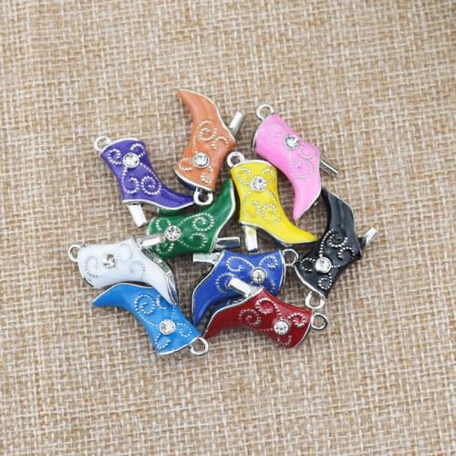 Free Express Shipping 500pcs Metal Bead Charm High-heeled boots Pendant Beads Fit Women Necklace & bangles DIY Jewelry