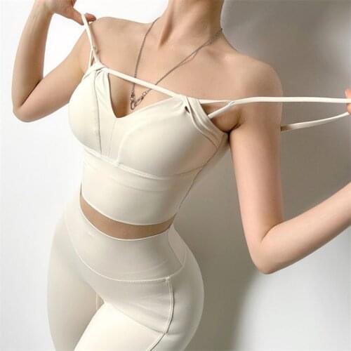 Vest Style Sexy Fitness Sports Bra Womens High Impact Padded Running Workout Bras Push Up Yoga Active Wear Sports Bras