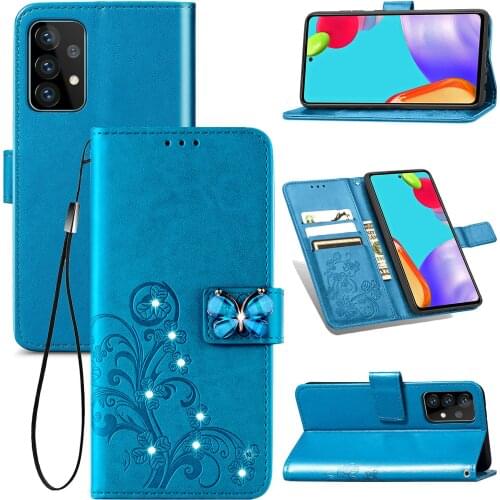 For Coque Samsung A42 5G Flip Case butterfly Wallet Cover for Samsung Galaxy A12 Case A42 A12 A52 A72 A32 A02S Leather Shell