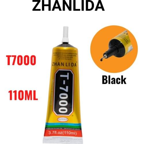 Zhanlida T7000 110ML Black Contact Cellphone Tablet Repair Adhesive Electronic Components Glue With Precision Applicator Tip