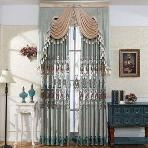 Flowers European Royal Luxury Curtains for Bedroom Window Curtains for Living Room Elegant Drapes Tulle Blackout High Quality