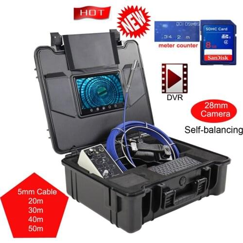 28mm Self Leveling Pipe Locating Drain Sewer Inspection Camera Snake Endoscope Meter Counter Borescope