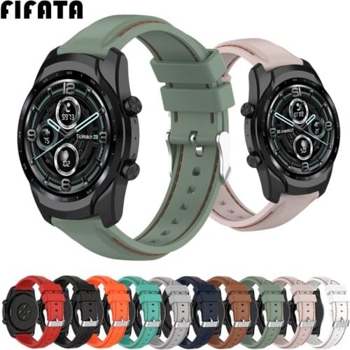 FIFATA Silicone Strap For Ticwatch Pro 3 Bracelet For Ticwatch Pro 2020 / GTX / E2 / S2 22mm Wrist Band Sport Watch Strap Correa