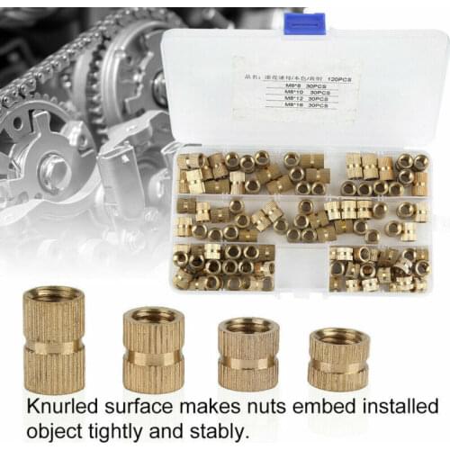 M2-M10 Assorted Brass Cylinder Knurled Threaded Round Insert Embedded Nuts NEW
