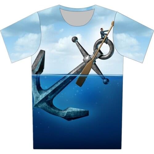 Joyonly Boys/Girls Short Sleeve T Shirts 2019 Summer Shirt Kids Children Clothing Cartoon Anchors Sea Sky Printed Baby Tops Tees