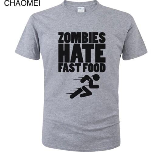 Zombies Hate Fast food T Shirt Men Women Harajuku T-Shirt Summer Casual Tops Cotton Short Sleeve Cool Tees Unisex Clothes C25