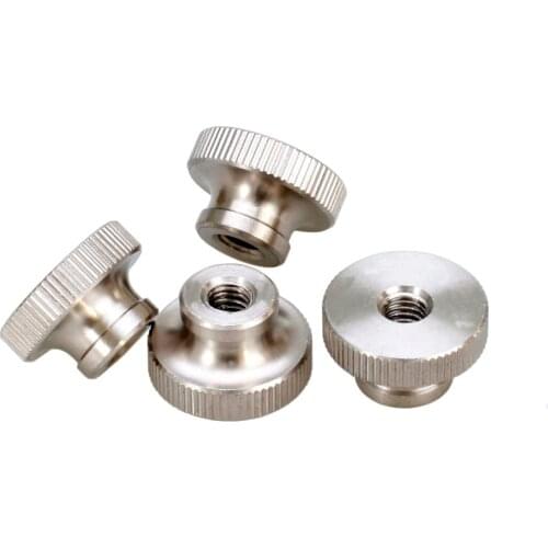 M2 2.5 3 4 5 6 Knurled Thumb Nuts,Knueled Nut with Collar,Round Thumb Nut,Stainless Steel,Pack 8pcs