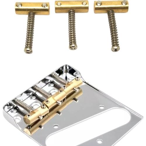 Pack of 3 Brass Fixed Classical Guitar Compensated Bridge Saddles for TL Style 6 Strings Guitar Parts Accessories