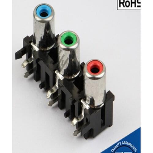 10Pcs AV3-8.4-05 AV concentric socket 6-foot RCA socket 3-hole PCB welded audio video socket 0.3A 30V