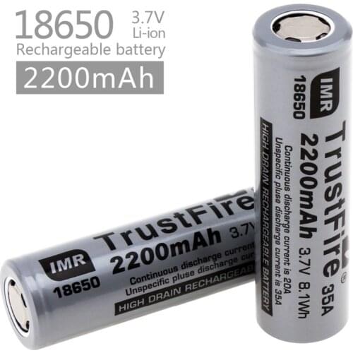 TrustFire IMR 18650 2200mah 3.7V 8.1Wh 35A High Drain Rechargeable Li-ion Battery Lithium Batteries For Flashlights Torch