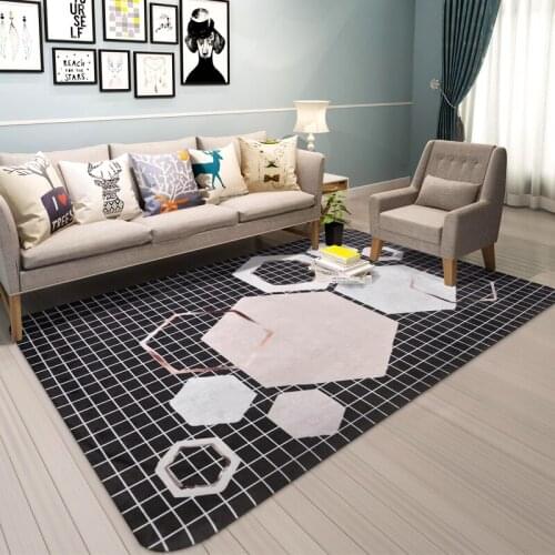 LIU Simple modern fashion Nordic living room carpet bedroom rectangular sofa coffee table mat bed soft coral velvet BIG rug