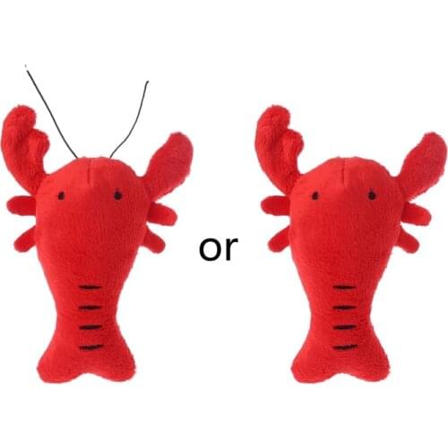 Soft Plush Pet Dog Toys Puppy Cartoon Lobster Crab Squeaky Interactive Toys