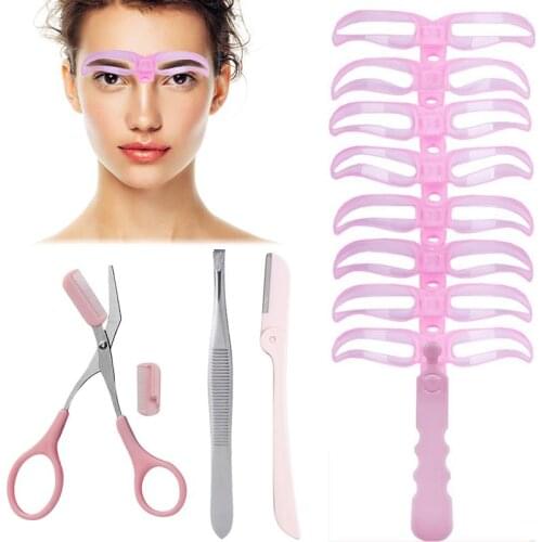 12PCS Eyebrow Kit Portable Eyebrow Grooming Set Eyebrow Trimming Kit Eyebrow Shaping Defining Makeup Tools for Women