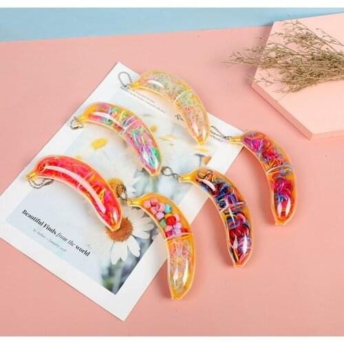 Childrens lovely candy color one-time rubber band baby accessories for small transparent banana gift boxes