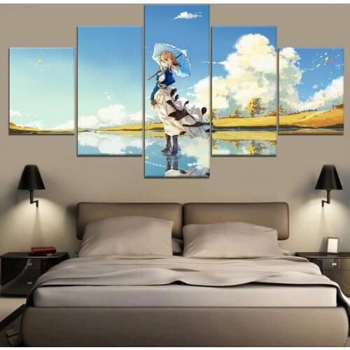 Poster Modern Home Decoration 5 Piece Violet Evergarden Canvas Print Painting Wall Artwork Modular Anime Picture For Living Room