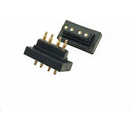 5 Pairs Spring Loaded Pogo Pin Connector 4 Pin Magnet Through Holes PCB solder Male Female Probe