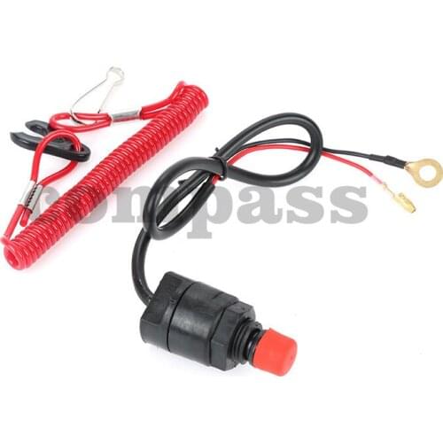 Motorcycle Boat Outboard Engine Motor Kill Stop Switch & Safety Tether Lanyard for Yahama Accessories