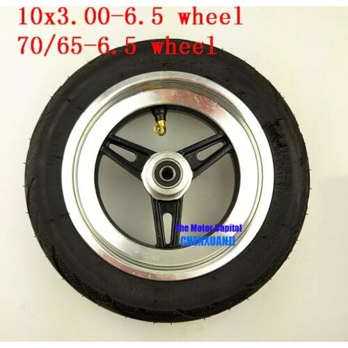 Size 10x3.00-6.5 vacuum tire wheels 70/65-6.5 tubeless vacuum tyre and alloy wheel hub 10 inch Electric scooter front wheels