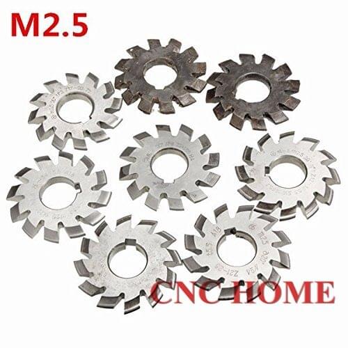 M2.5 modulus PA20 degrees HSS Gear Milling cutter Gear cutter 1-8# 8pcs/set