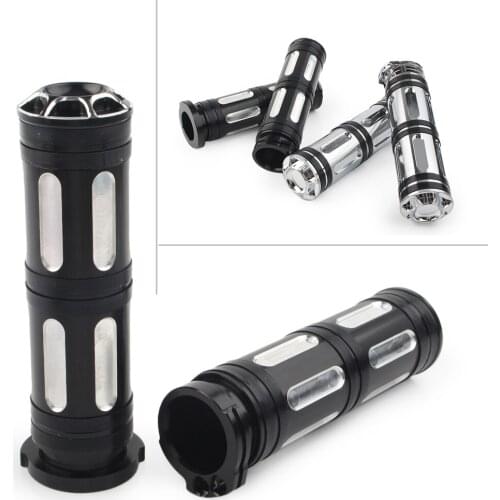 1" CNC Motorcycle Handle Bar Hand Grips Fit For Sportster Touring Glide Dyna Softail 2Pcs