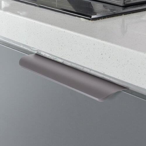 Modern Hidden Gray Kitchen Door Handles Furniture Repair Cabinet Cupboard Knobs Drawer Dresser Pulls Hardware Length 70 300mm