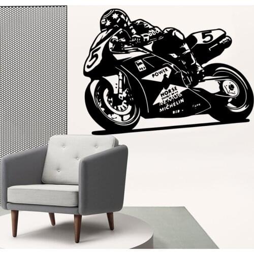 Removable Motorcyclist Home Decor Vinyl Wall Stickers For Childrens Room Wall Decoration Murals Living Room Art Decals naklejki