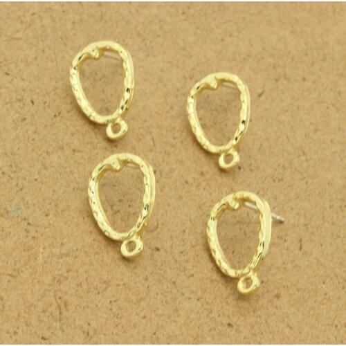 With Hole Minimalism Hollow Oval Earring Base Connector Findings Handmade Gold Eardrop Dangle Earrings Diy Ear Jewelry Accessory