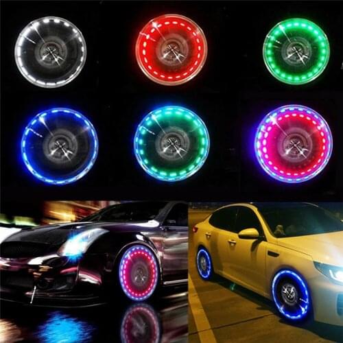 Motorcycle Car Styling Solar Wheel Lights Decorative Lamp LED Tire Lights Colorful Valve Lights Modified Hot Auto Wheels Lights