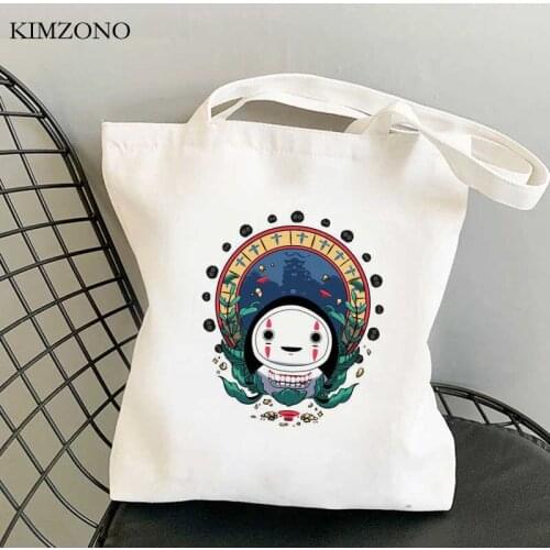 Spirited Away Faceless shopping bag canvas shopper bolsa shopper bolso bag cloth net grab