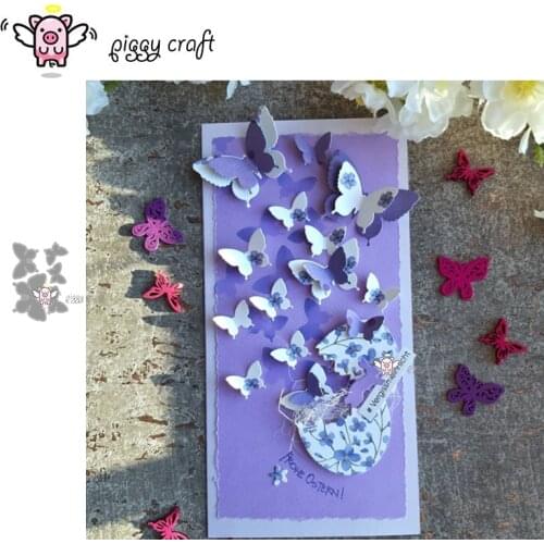 Piggy Craft metal cutting dies cut die mold 5Pcs Butterfly decoration Scrapbook paper craft knife mould blade punch stencils die