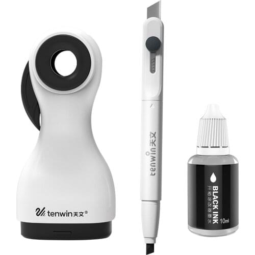 Tenwin Box Envelope Opener Knife Express Package Name Daub Seal Garbled Code Cover Anti-leak Information Correction Pen 2 In 1