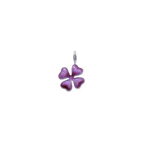 ThomasPT2486 Purple Clover Casual Charm,Euro-American style Good Jewelry In 925 Sterling silver Fit Bag Bracelet