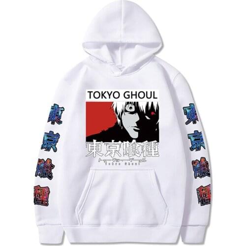 New Tokyo Ghoul Hoodie Japanese Anime Pullover Top Long Sleeve Ken Kaneki Graphic Print Fashion Hip Hop Pullover Men Women